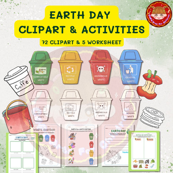 Preview of Earth Day Activities: Recycling Clipart & Worksheets{Craft, Writing, Drawing }