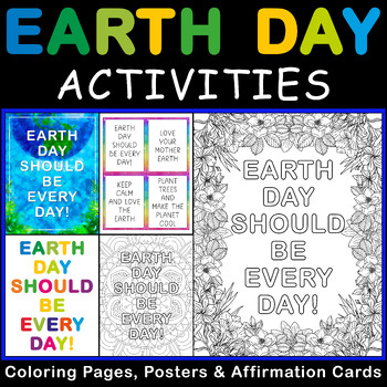 Preview of Earth Day Activities- 150+ Earth Day Coloring Pages, Earth Day Posters and Cards