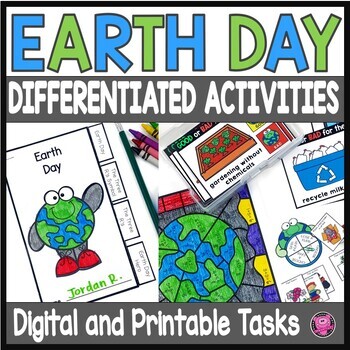 Preview of Earth Day Activities Flipbooks Worksheets Task Cards & Games