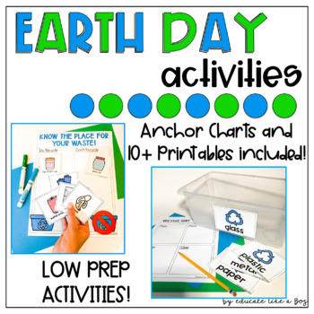 Preview of Earth Day Activities - Earth Day Writing - Earth Day Math - Anchor Charts & more