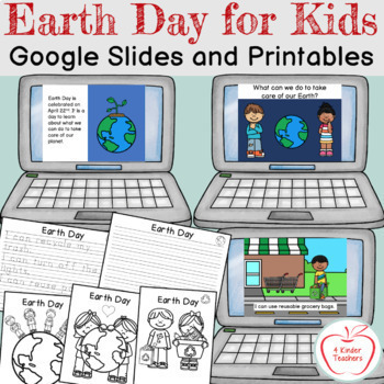 Preview of Earth Day Activities / Google Slideshow / Writing Templates / Coloring Pages