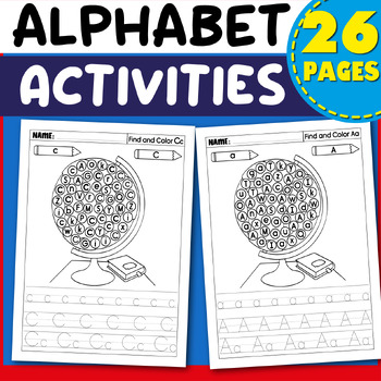 Preview of Earth Day Activities, Letter Recognition Worksheets, Alphabet Tracing & Writing