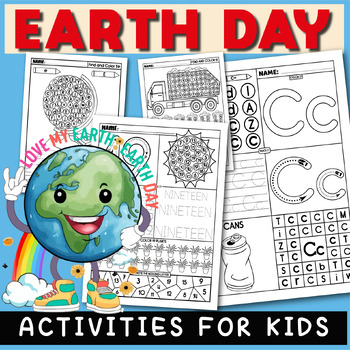 Preview of Earth Day Activities | Letter Tracing & Recognition A-Z | Number Writing 1-20