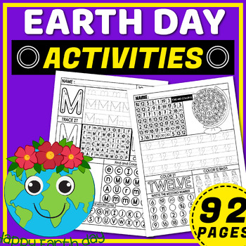 Preview of Earth Day Activities | Letter Writing & Recognition A-Z | Number Tracing 1-20