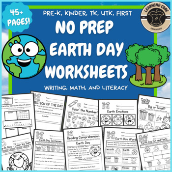 Preview of Earth Day Activities Math Literacy Reading Worksheets PreK Kindergarten First TK