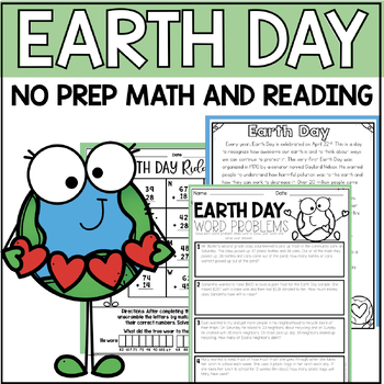 Preview of Earth Day Activities Math and Reading No-Prep Pack