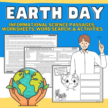 Preview of Earth Day Activities: Nonfiction Passage, Worksheets, Scenarios, Drawing Prompts