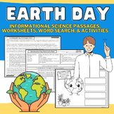 Earth Day Activities: Nonfiction Passage, Worksheets, Scen