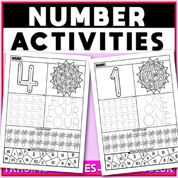 Preview of Earth Day Activities, Number Writing Practice 1-20, Number Recognition & Tracing