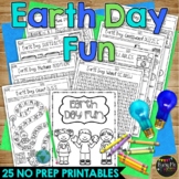 Earth  Day Activities Packet NO PREP Fun Math and Literacy Puzzles & Worksheets