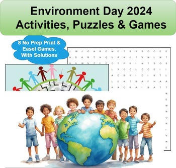 Preview of Earth Day Activities, Puzzles & Games: 8 No Prep Print & Easel Activities &Games