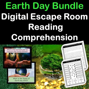Preview of Earth Day Activities Reading Passage & Digital Escape Room Webquest
