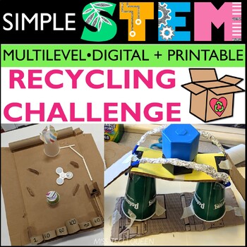 Preview of STEM Recycling Challenge What To do With a Box April Earth Day Activities