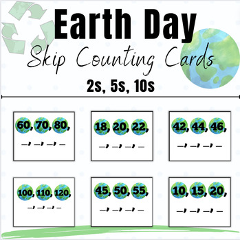 Preview of Earth Day Activities Skip Counting Games Number Sense Activities Math Task Cards