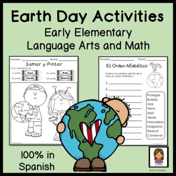 Preview of Earth Day Activities Spanish Dia de la Tierra Medio Ambiente Worksheets