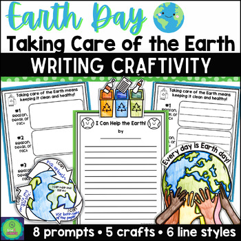 Preview of Earth Day Activities 3rd 4th 5th Grade Earth Day Writing Prompts Paper & Craft