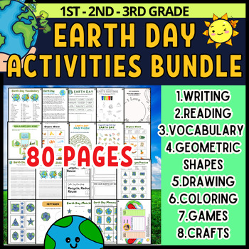 Preview of Earth Day Activities Ultimate Bundle: ELA, Vocab, Geometry, Games and Craft Pack