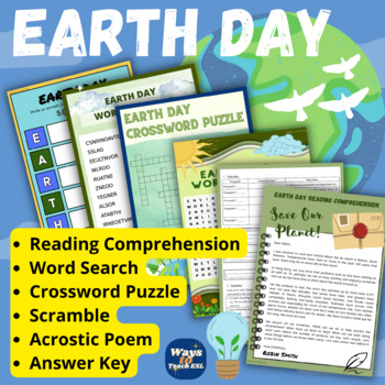 Preview of Earth Day | Activities, Worksheet, Reading Comprehension, Word Search and MORE