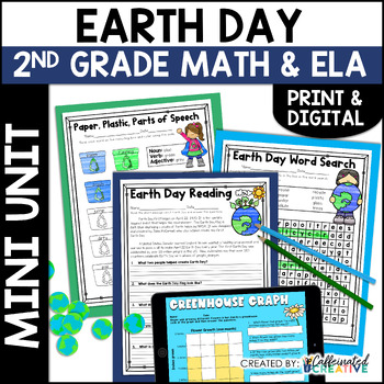 Preview of Earth Day Activities Fun No Prep Math and Reading Printable Worksheets