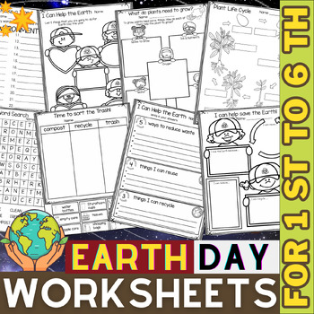 Preview of Earth Day Activities, Worksheets, Word Search... | Recycling Worksheet | Spring