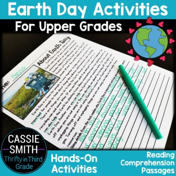 Preview of Earth Day Activities and Reading Comprehension Passages Earth Day Writing