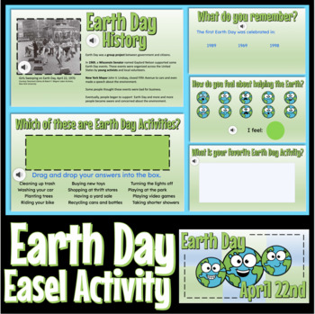 Preview of Earth Day Activities for Easel (Google Classroom, etc)