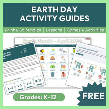Preview of Earth Day Activities for Students | Earth Month Calendar