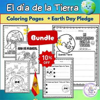 Preview of Earth Day Activities in SPANISH! Earth Day Pledge & Coloring Pages/ Sheets !