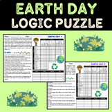 Earth Day Activities logic puzzle Grade 5th 6th 7th 8th 9th