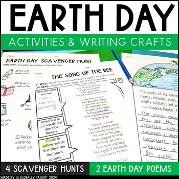 Preview of Earth Day Poems & Earth Day Scavenger Hunts with Writing Paper Craft 2024