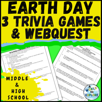 Preview of BUNDLE of Earth Day Activities with Research WebQuest and Sustainability Games