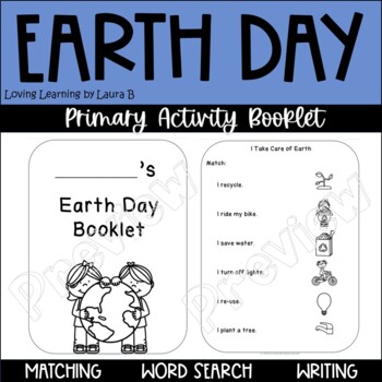 Preview of Earth Day Activity Booklet Grades 1-3
