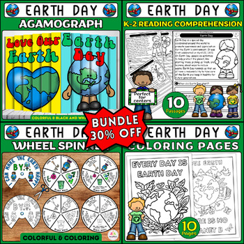 Preview of Earth Day Activity Bundle: Coloring, Reading Comprehension, Crafts, and More!