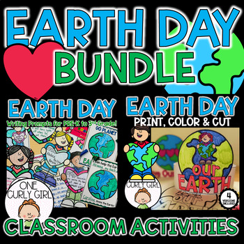 Preview of Earth Day Activity Bundle | Earth Day Crown | Earth Day Writing Prompts