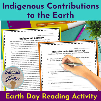 Preview of Earth Day Activity | Climate Justice with Native American Ecology Practices | RI