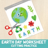 Earth Day Activity, Cutting Practice Worksheet, Fine Motor