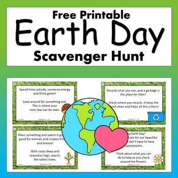 Preview of Earth Day Activity - Free Scavenger Hunt