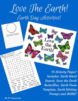 Preview of Earth Day Activity Kit! Writing & Poetry Prompt, Word Search, Poster Printables