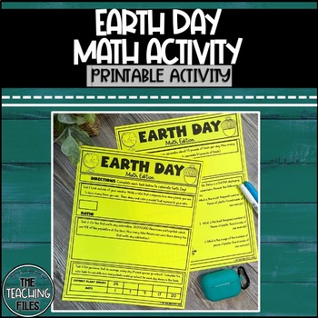 Preview of Earth Day Math Activity | Middle School CCSS Aligned