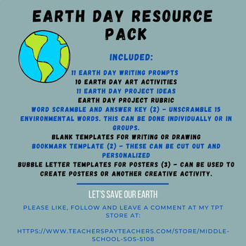 Preview of Earth Day Activity Pack