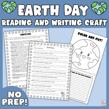 Preview of Earth Day Activity Reading Comprehension and Writing Craft