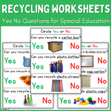 Earth Day Speech Therapy Activity Yes No Questions Recycli