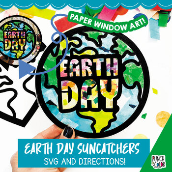 Preview of Earth Day Activity for Preschool |  Love Earth Window Crafts | SVG Cut File
