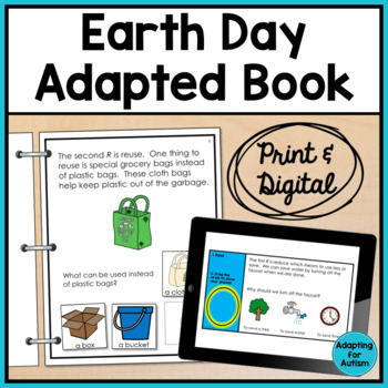 Preview of Earth Day Adaptive Book for Special Education | Print and Digital Adapted Books