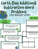 Earth Day Addition & Subtraction Word Problems Scoot/ Writ