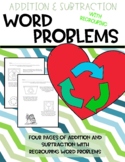 Earth Day- Addition and Subtraction with Regrouping Word Problems