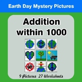 Earth Day: Addition within 1000 - Math Mystery Pictures / 