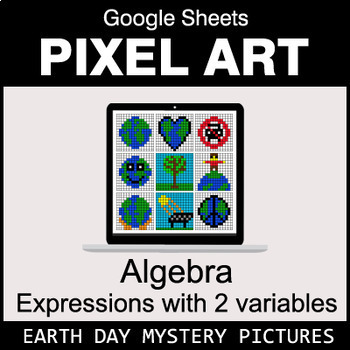 Preview of Earth Day - Algebra: Expressions with 2 variables - Google Sheets