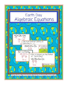 Preview of Earth Day-Algebraic Equations