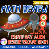 Earth Day Alien 2nd Grade Math Review Escape Room & Websca